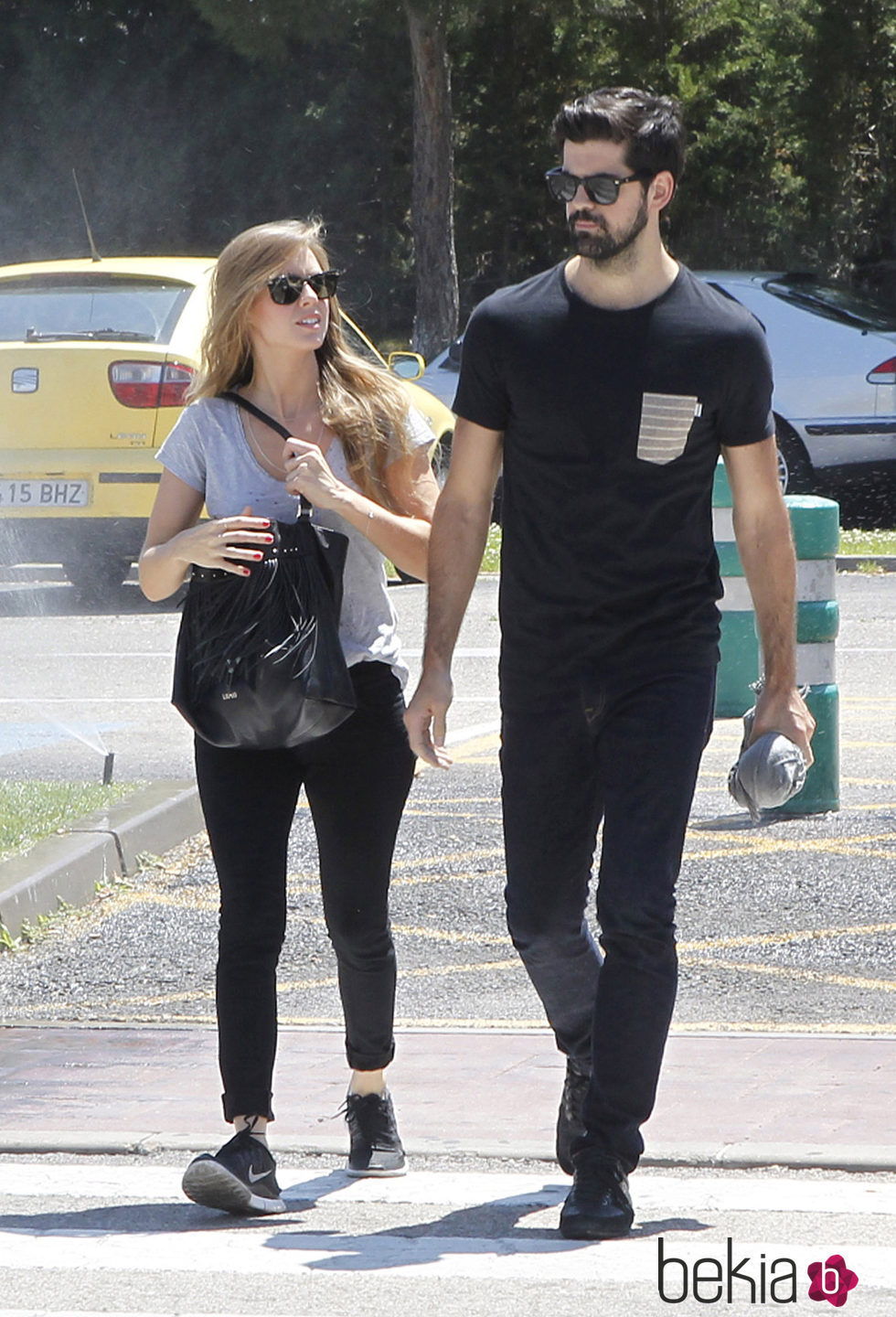 Miguel Ángel Muñoz y Manuela Vellés en el tanatorio de Eduardo Cruz