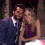 Álvaro Arbeloa y Carlota Ruiz en la boda de José Callejón y Marta Ponsati