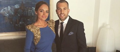 Jordi Alba y Romarey Ventura en la boda de Pedro Rodríguez y Carolina Martín