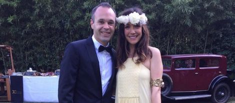 Andrés Iniesta y Anna Ortiz en la boda de Pedro Rodríguez y Carolina Martín