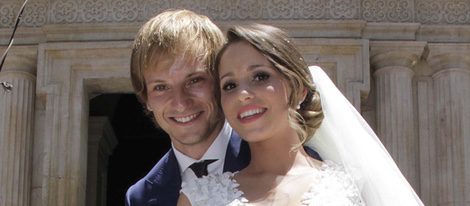 Iván Rakitic y Raquel Mauri en su boda