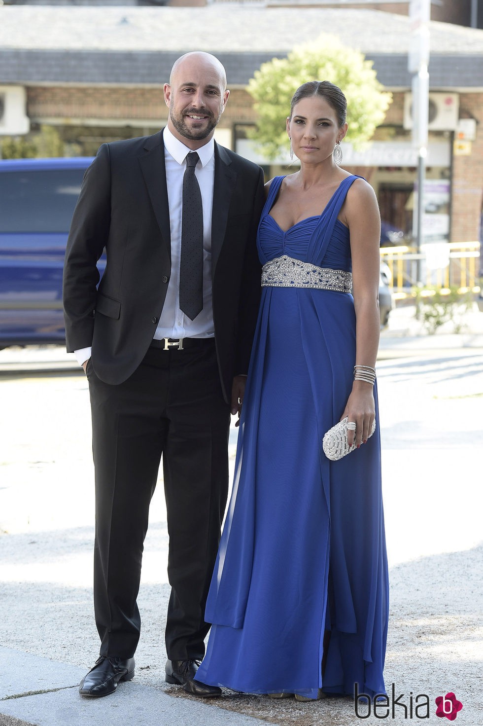 Pepe Reina y Yolanda Ruiz en la boda de José Callejón y Marta Ponsati