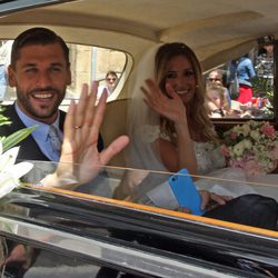 Fernando Llorente y María Lorente tras haberse casado