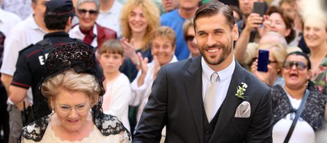 Fernando Llorente, con su madre antes de contraer matrimonio