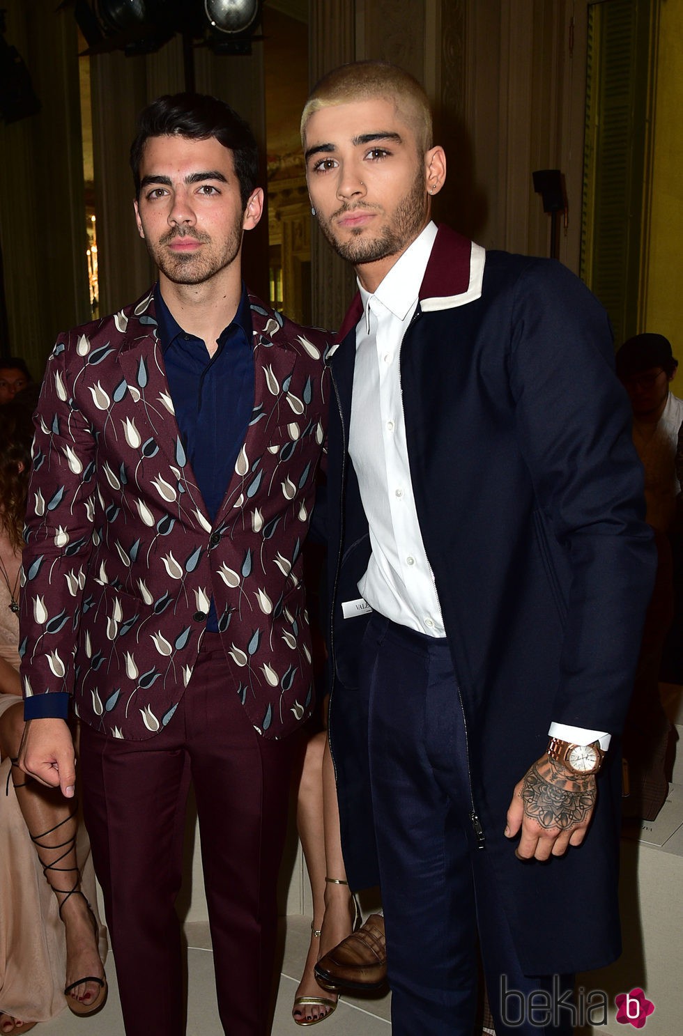 Zayn Malik y Joe Jonas en el desfile de la moda masculina de Paris