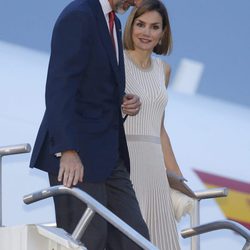 Los Reyes Felipe y Letizia a su llegada a México para iniciar su viaje de Estado