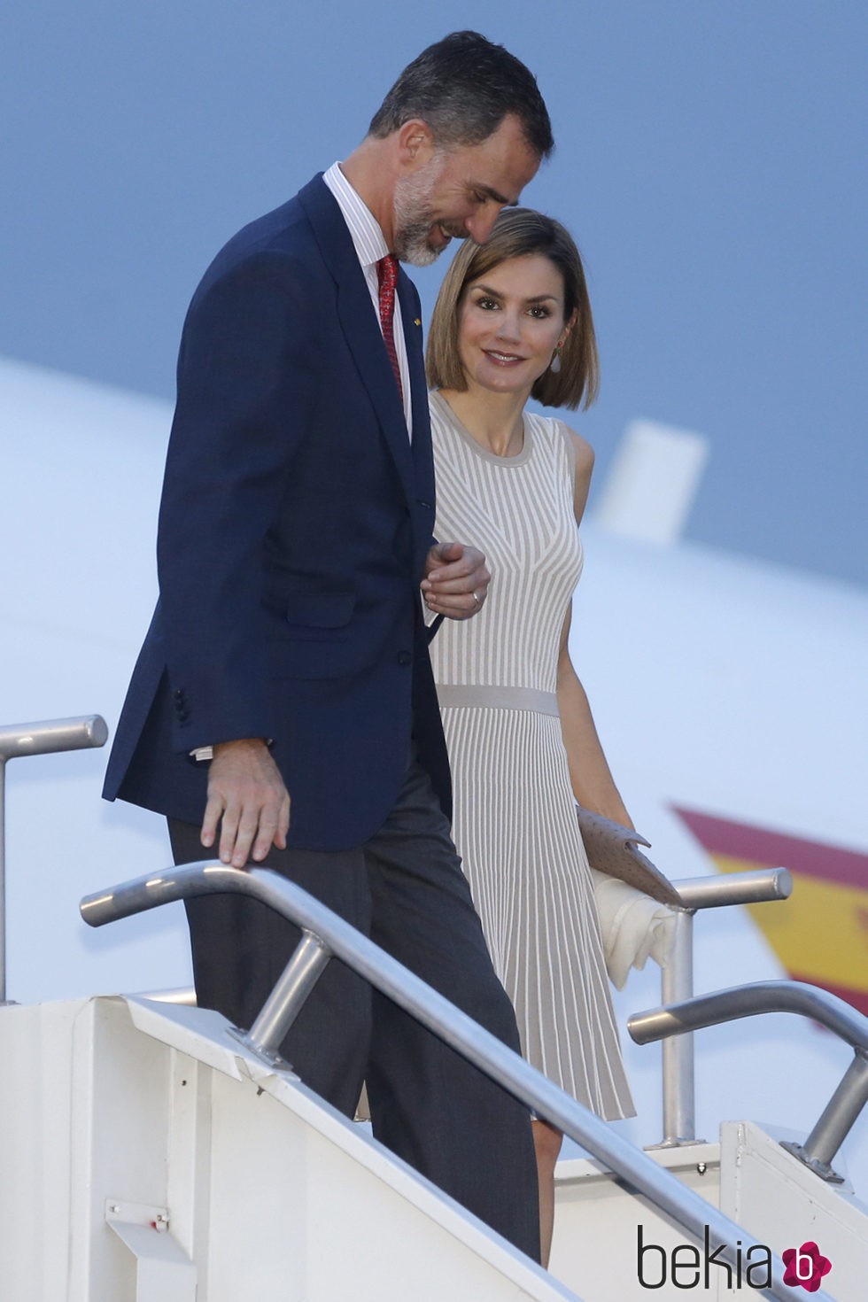 Los Reyes Felipe y Letizia a su llegada a México para iniciar su viaje de Estado