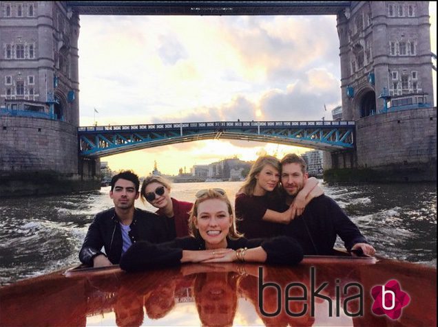 Taylor Swfit y Calvin Harris junto a sus amigos Joe Jonas y Gigi Hadid en Londres