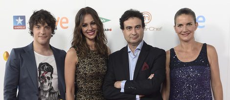 Jordi Cruz, Eva González, Pepe Rodríguez y Samantha Vallejo Nágera en la fiesta final de 'Masterchef 3'