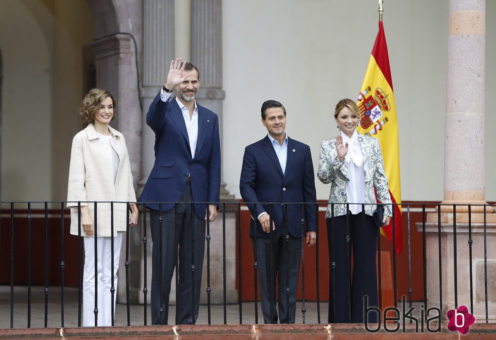 Los Reyes Felipe y Letizia con Enrique Peña Nieto y Angélica Rivera en el Museo Virreinal de Guadalupe