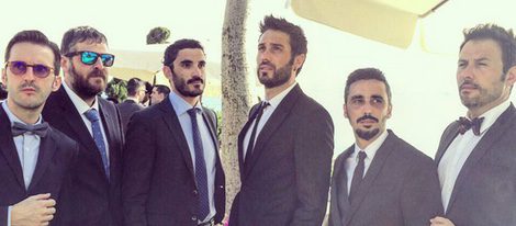 Julián López, Canco Rodríguez y Dani Martínez en la boda de Helen Lindes y Rudy Fernández