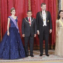 Los Reyes Felipe y Letizia con el presidente de Perú Ollanta Humana y su esposa