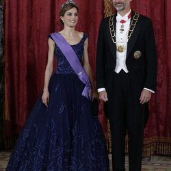 Los Reyes Felipe y Letizia en la cena de gala en honor al presidente de Perú y su esposa