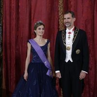 Los Reyes Felipe y Letizia en la cena de gala en honor al presidente de Perú y su esposa