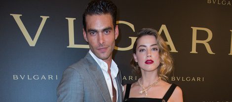 Jon Kortajarena y Amber Heard en la Semana de la Alta Costura de París otoño/invierno 2015/2016