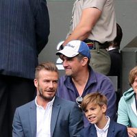 David Beckham y su hijo Romeo en Wimbledon 2015