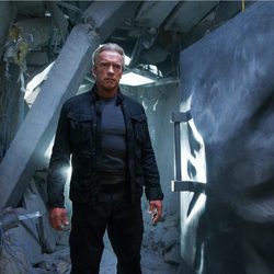 Arnold Schawarzenegger en el rodaje de 'Terminator Génesis'