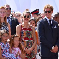 Carlota Casiraghi, Pierre Casiraghi y Beatrice Borromeo en el décimo aniversario de la entronización de Alberto de Mónaco