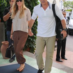 Antonio Banderas y Nicole Kimpel llegan a Ischia para acudir al festival de cine de la isla