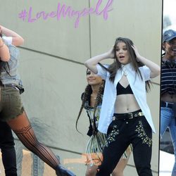 Hailee Steinfeld durante el rodaje de 'Love myself'