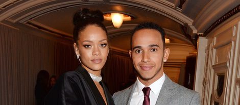 Lewis Hamilton y Rihhana en los British Fashion Awards 2014