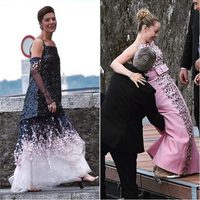 La Princesa Carolina de Mónaco y la princesa Alexandra en la boda de Pierre Casiraghi