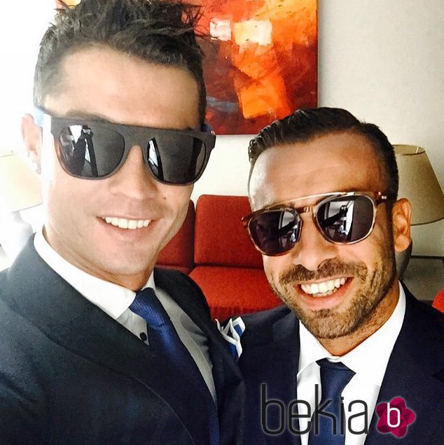 Cristiano Ronaldo y Ricky Regufe en la boda de Jorge Mendes y Sandra Barbosa