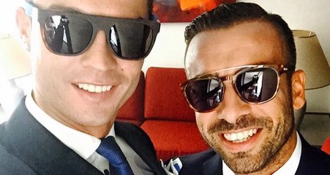 Cristiano Ronaldo y Ricky Regufe en la boda de Jorge Mendes y Sandra Barbosa