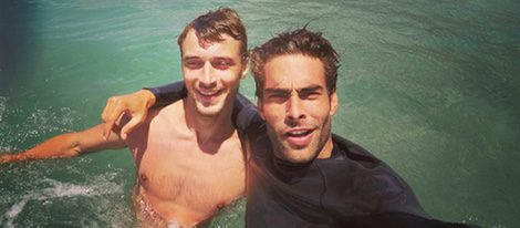 Jon Kortajarena y Clement Chabernaud en el mar en Lanzarote