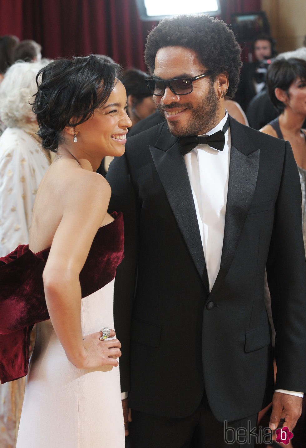 Zoë Kravitz con su padre Lenny Kravitz en una alfombra roja