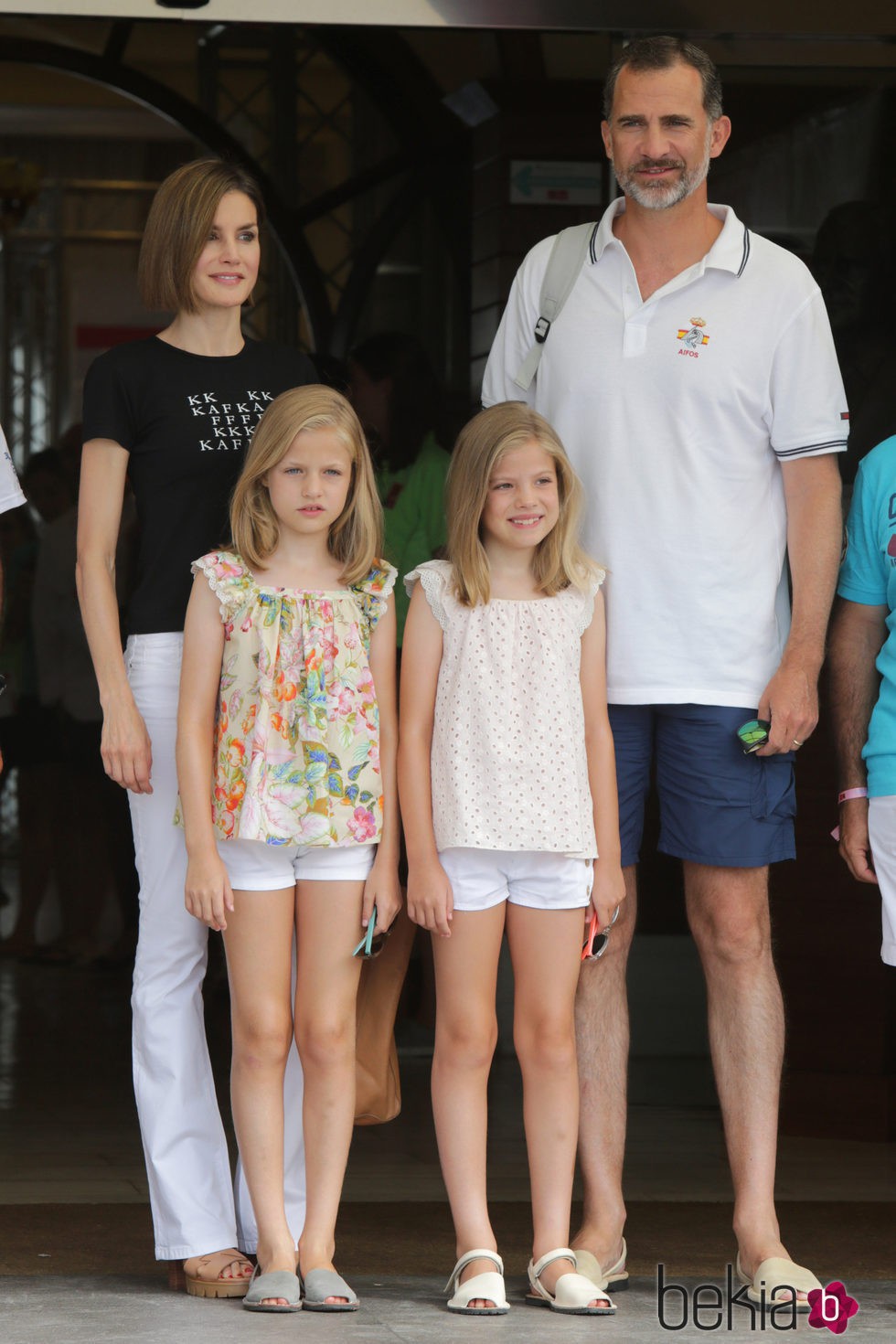 Los Reyes Felipe y Letizia, la Princesa Leonor y la Infanta Sofía en la última jornada de la Copa del Rey de Vela