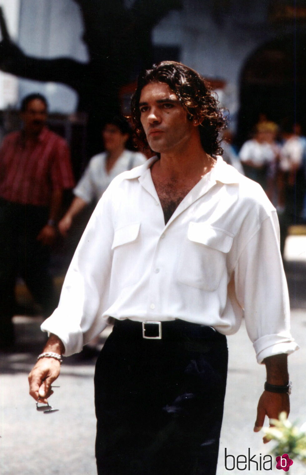 Antonio Banderas en el rodaje de 'La máscara del Zorro'