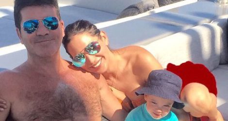 Simon Cowell junto a Lauren Silverman y su hijo Eric