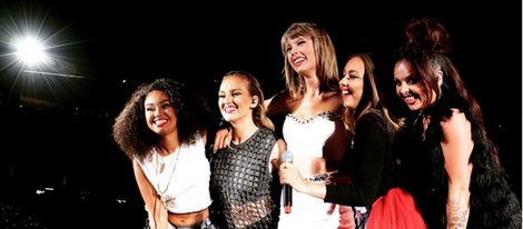 Taylor Swift con Little Mix en el escenario