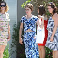 Lily Collins lució un traje azul de dos piezas en el Indulgence Day