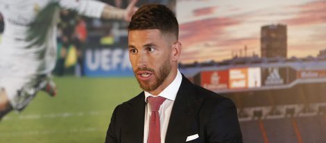 Sergio Ramos durante su acto de renovación con el Real Madrid hasta 2020