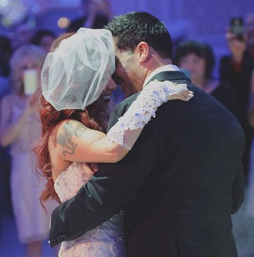 Snooki con su marido en el día de su boda