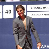 Rafa Nadal pierde la camisa durante el partido promocional de Tommy Hilfiger