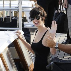 Paz Vega llegando a la Mostra de Venecia 2015