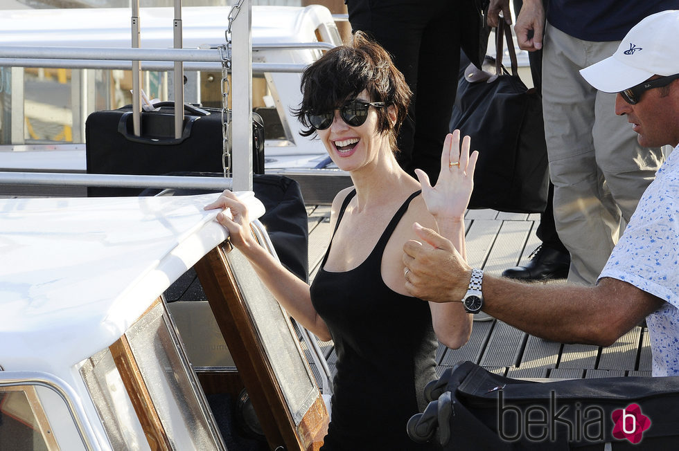 Paz Vega llegando a la Mostra de Venecia 2015