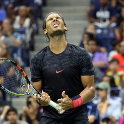 Rafa Nadal desesperado en el US Open 2015