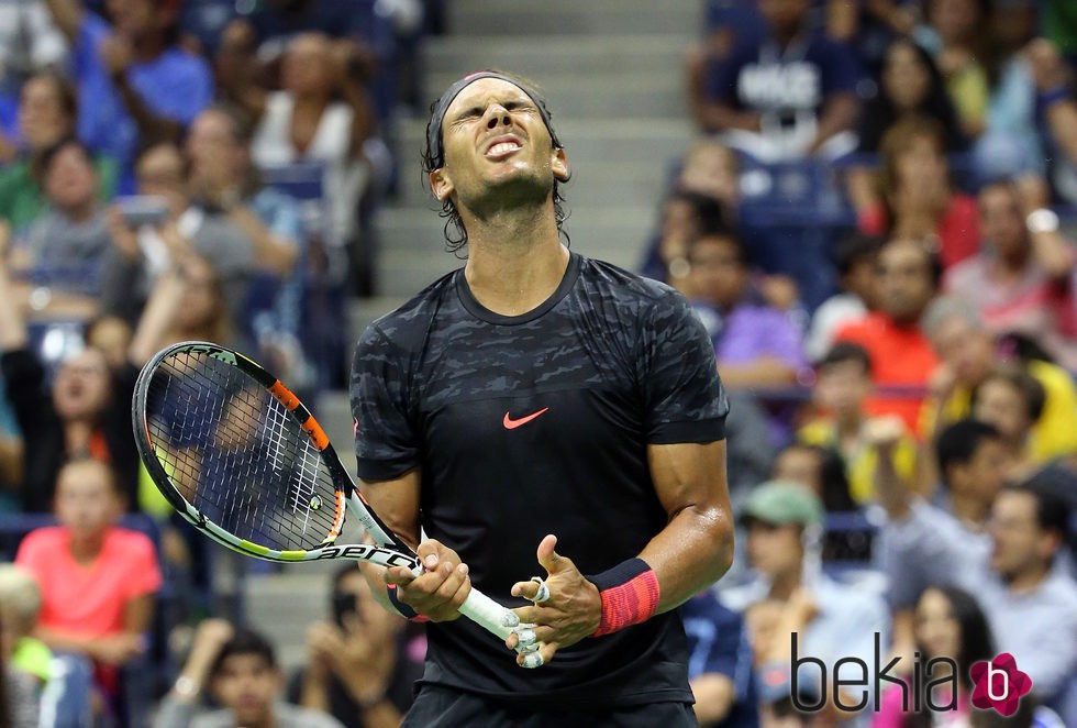 Rafa Nadal desesperado en el US Open 2015