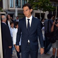 Rafa Nadal en el funeral de su abuelo Rafael Nadal