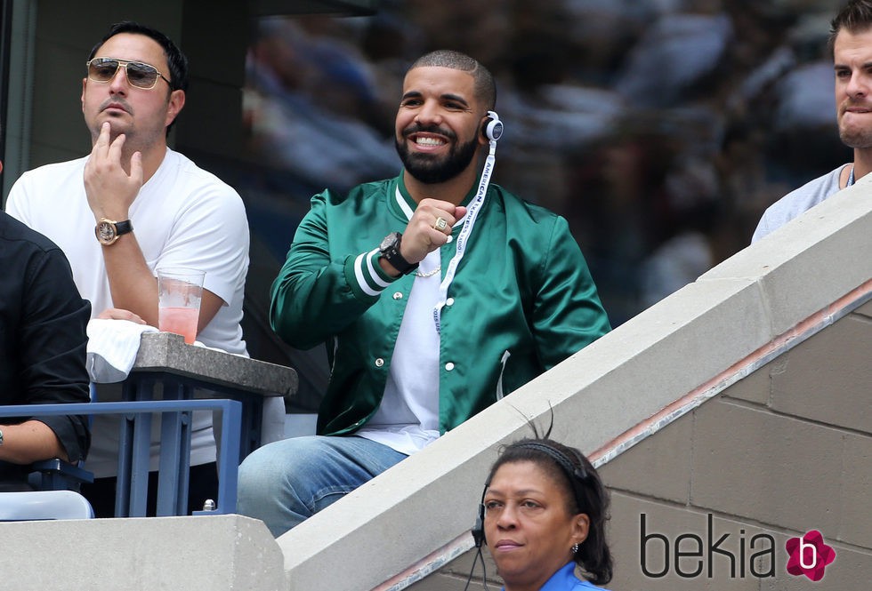 El rapero Drake celebrando un punto de Serena Williams