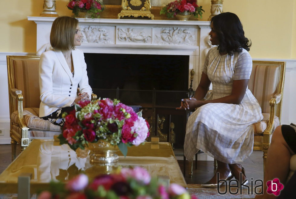 La Reina Letizia y Michelle Obama, reunidas en la Casa Blanca