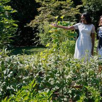 Michelle Obama enseña a la Reina Letizia el huerto de la Casa Blanca