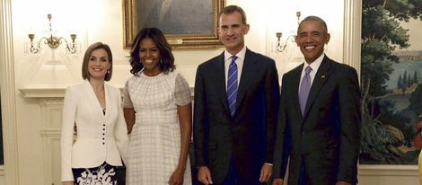 Los Reyes Felipe y Letizia con Barack y Michelle Obama en la Casa Blanca