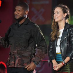 Usher y Olivia Wilde en el Global Citizen Festival 2015