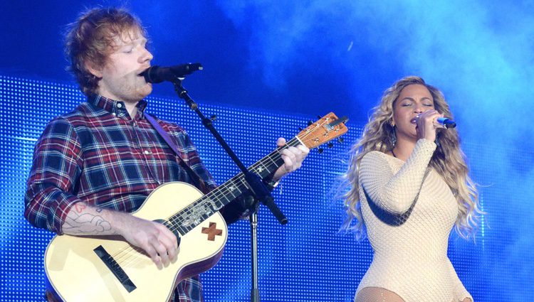 Ed Sheeran y Beyoncé en el Global Citizen Festival 2015