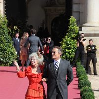 Cayetana de Alba y Alfonso Díez, en la boda de Rafa Medina